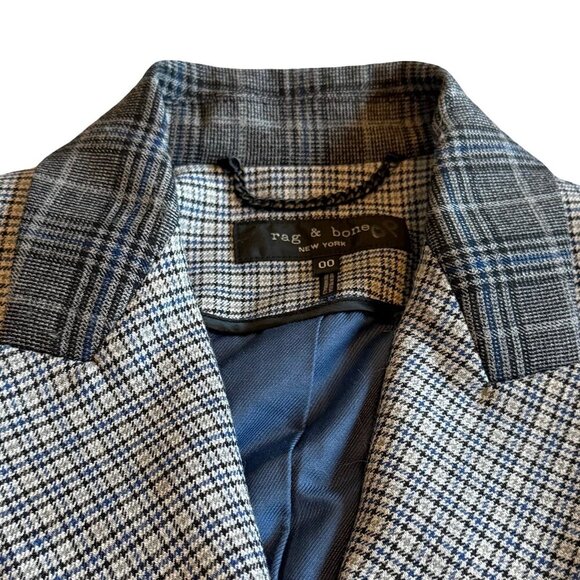 Rag & Bone Ellie Plaid Check Blazer Jacket Oversized Double Breasted Sz XS NWOT - Picture 8 of 14